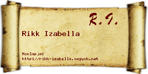 Rikk Izabella névjegykártya